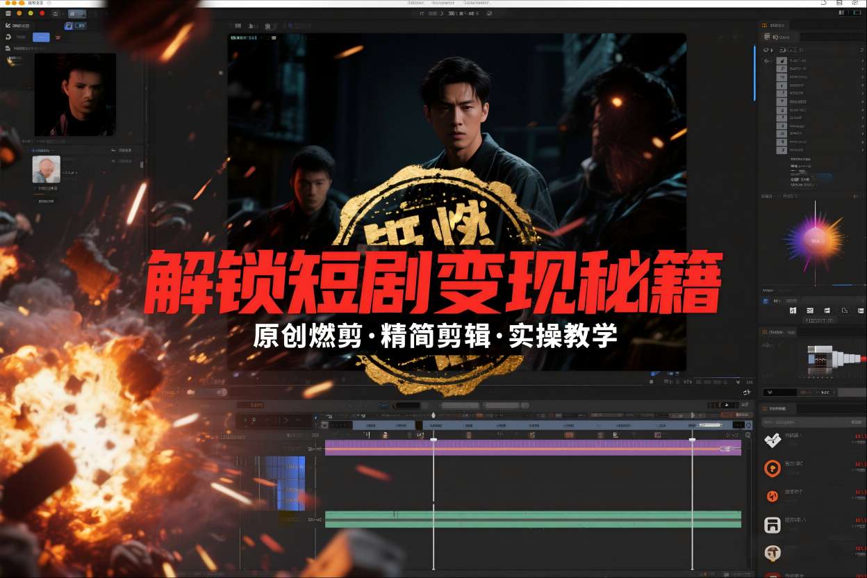 短剧拉新之原创燃剪精简剪辑实操课，解锁短剧变现秘籍-weichuangqy