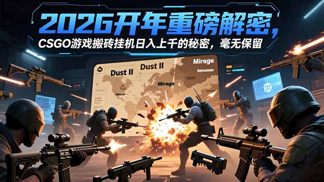 2026开年重磅解密，CSGO游戏搬砖挂机日入上千的秘密，毫无保留-weichuangqy