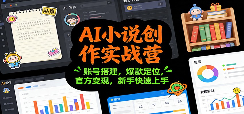 AI小说创作实战营：账号搭建，爆款定位，官方变现，新手快速上手-weichuangqy