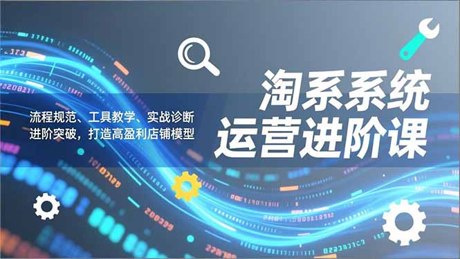 淘系系统运营进阶课2.0，流程规范、工具教学、实战诊断，进阶突破，打造高盈利店铺模型-weichuangqy