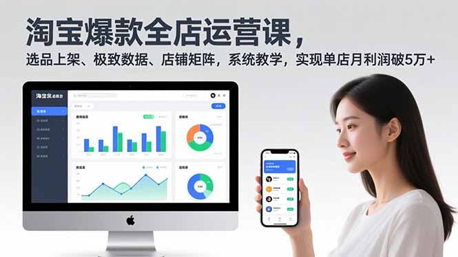 淘宝爆款全店运营课2.0，选品上架、极致数据、店铺矩阵，系统教学，实现单店月利润破5万+-weichuangqy