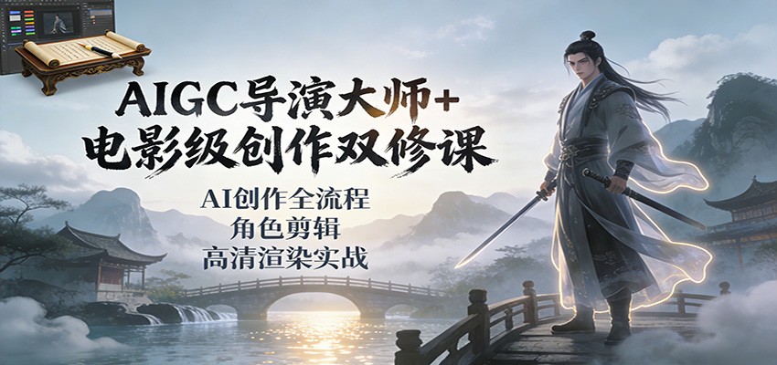 AIGC导演大师+电影级创作双修课：AI创作全流程、角色剪辑、高清渲染实战-weichuangqy
