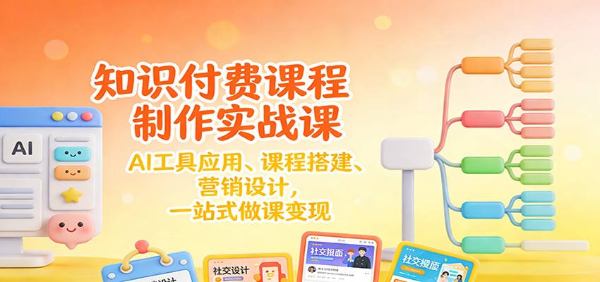 知识付费课程制作实战课：AI工具应用 、课程搭建、营销设计，一站式做课变现-weichuangqy