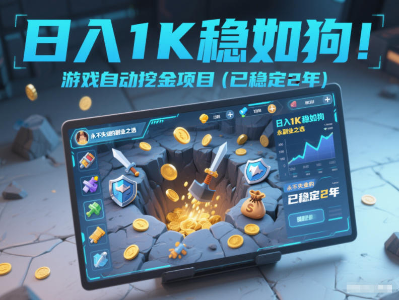 日入1K稳如狗！游戏自动挖金项目(已稳定2年)，永不失业的副业之选【揭秘】-weichuangqy