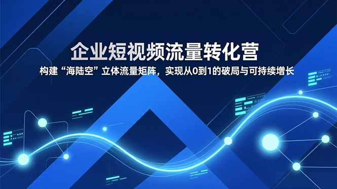 企业短视频流量转化营，构建“海陆空”立体流量矩阵，实现从0到1的破局与可持续增长-weichuangqy