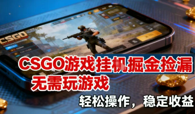 CSGO游戏挂G掘金捡漏，不需要玩游戏，操作简单，收益稳定【揭秘】-weichuangqy