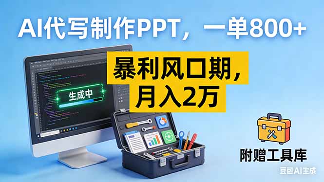 AI代写制作PPT，一单800+， 暴利风口期，月入2万【附工具】-weichuangqy