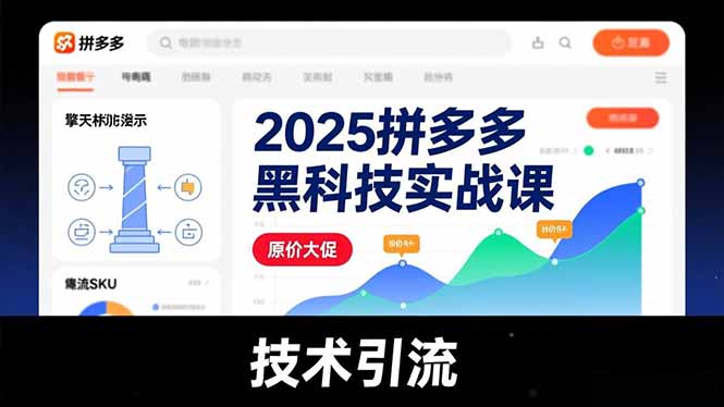 2025拼多多黑科技实战课，擎天柱玩法、爆流SKU、原价大促，技术引流，单店日销轻松破千单-weichuangqy
