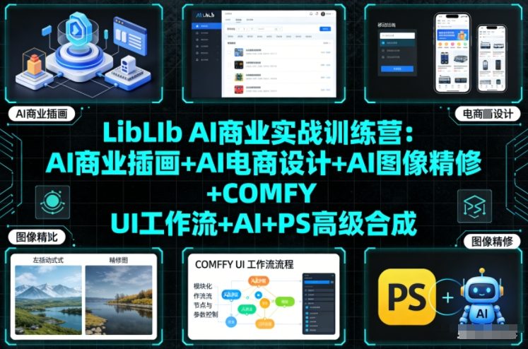 LibLIb AI商业实战训练营：AI商业插画+AI电商设计+AI图像精修+COMFY UI工作流+AI+PS高级合成-weichuangqy