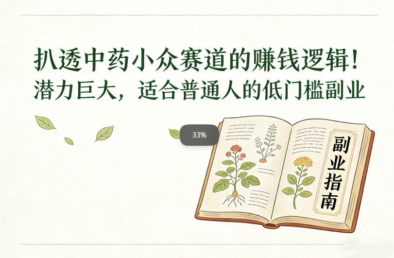 扒透中药小众赛道的賺米逻辑，潜力巨大，适合普通人的低门槛副业-weichuangqy