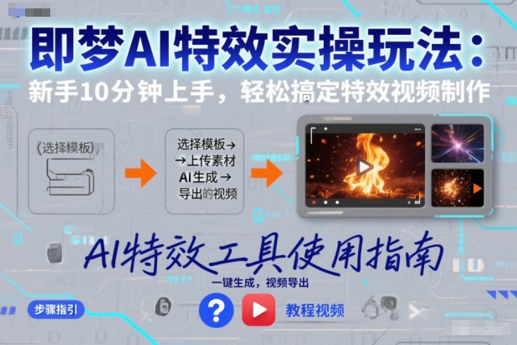 即梦AI特效实操玩法：新手10分钟上手，轻松搞定特效视频制作-weichuangqy
