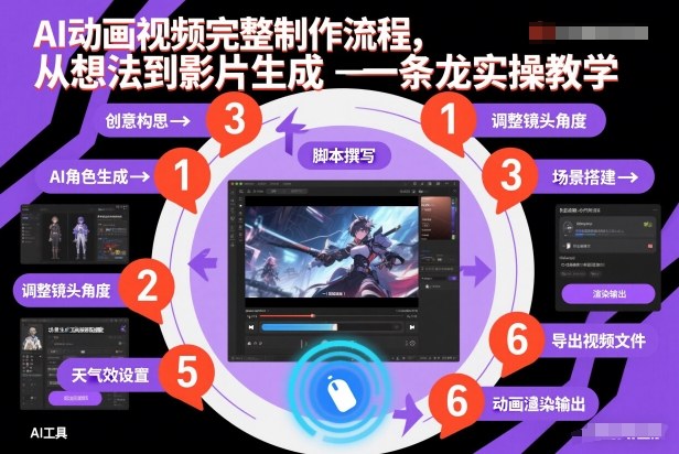 AI动画视频完整制作流程，从想法到影片生成一条龙实操教学-weichuangqy