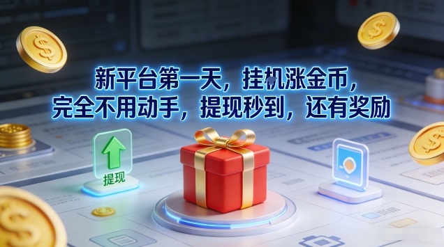 新平台第一天，挂G涨金币，完全不用动手，提现秒到，还有奖励【揭秘】-weichuangqy