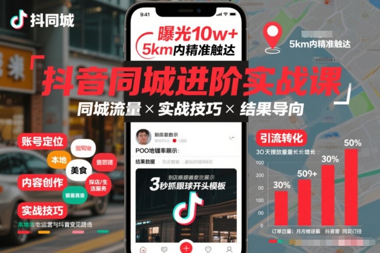 抖音同城进阶实战课，助你同城流量拿到结果-weichuangqy
