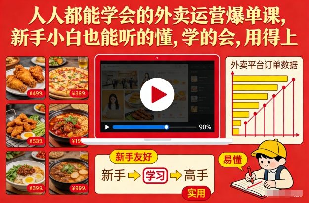 人人都能学会的外卖运营爆单课，新手小白也能听的懂，学的会，用得上-weichuangqy