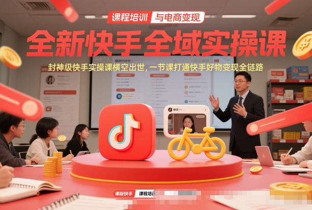 全新快手全域实操课，封神级快手实操课横空出世，一节课打通快手好物变现全链路-weichuangqy