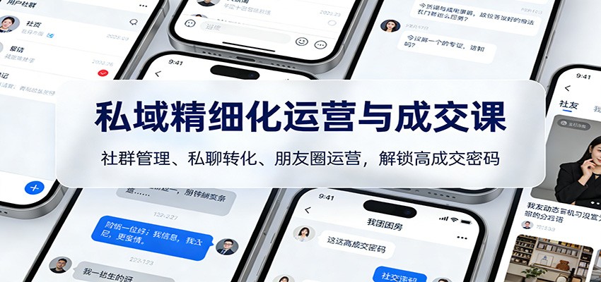 私域精细化运营与成交课：社群管理、私聊转化、朋友圈运营，解锁高成交密码-weichuangqy