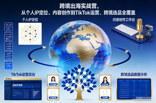 跨境出海实战营，从个人IP定位、内容创作到TikTok运营、跨境选品全覆盖-weichuangqy
