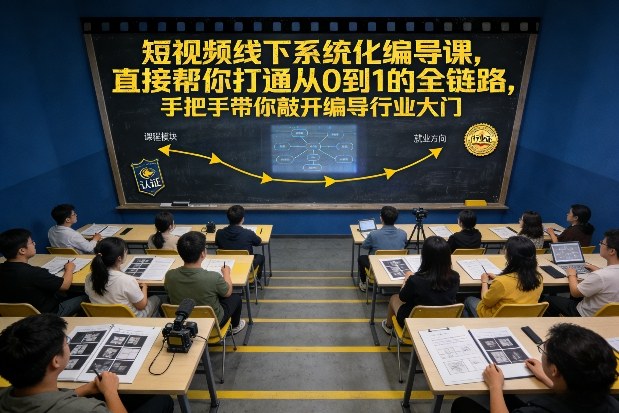 短视频线下系统化编导课，直接帮你打通从0到1的全链路，手把手带你敲开编导行业大门-weichuangqy