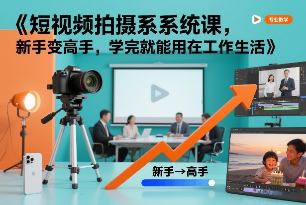 短视频拍摄系统课，新手变高手，学完就能用在工作生活-weichuangqy