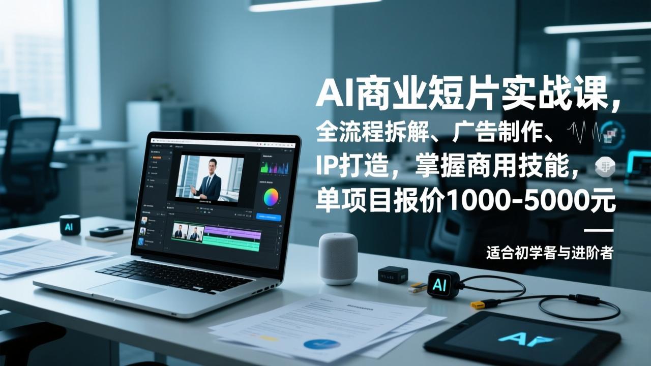 AI商业短片实战课，全流程拆解、广告制作、IP打造，掌握商用技能，单项目报价1000-5000元-weichuangqy