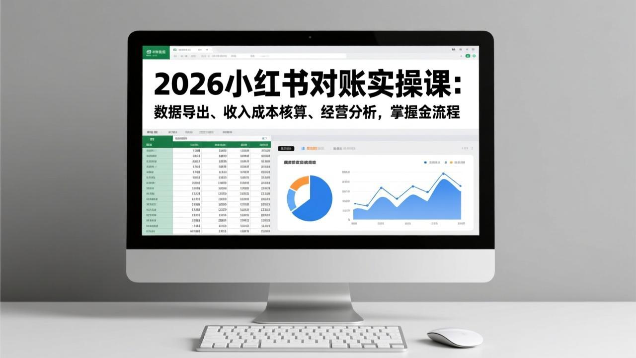2026小红书对账实操课：数据导出、收入成本核算、经营分析，掌握全流程-weichuangqy