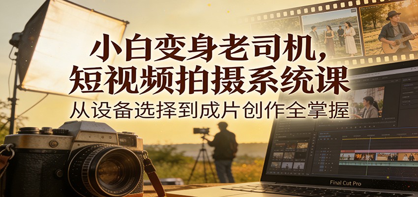 小白变身老司机，短视频拍摄系统课，从设备选择到成片创作全掌握-weichuangqy