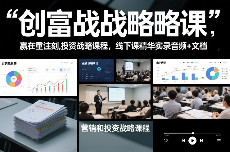 创富战略课，赢在重注时刻，营销和投资战略课程，线下课精华实录音频+文档-weichuangqy