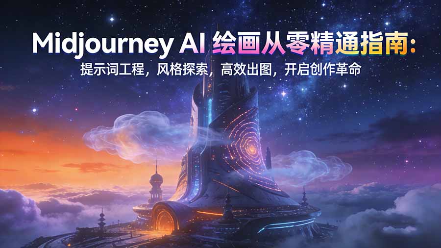Midjourney AI绘画从零精通指南：提示词工程，风格探索，高效出图，开启创作革命-weichuangqy