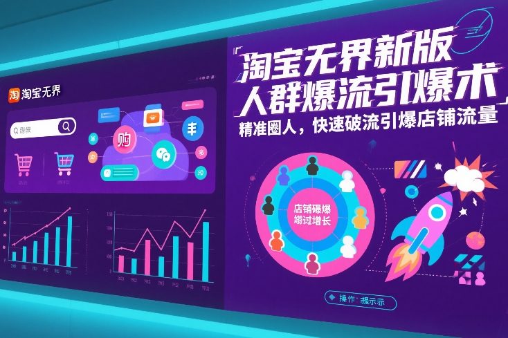 淘宝无界新版人群爆流引爆术，精准圈人，快速破流引爆店铺流量-weichuangqy