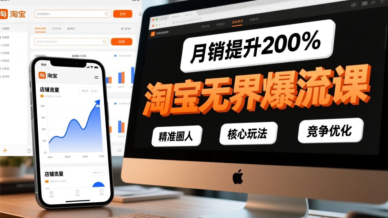 淘宝无界爆流课，精准圈人、核心玩法、竞争优化，快速引爆店铺流量，月销提升200%-weichuangqy