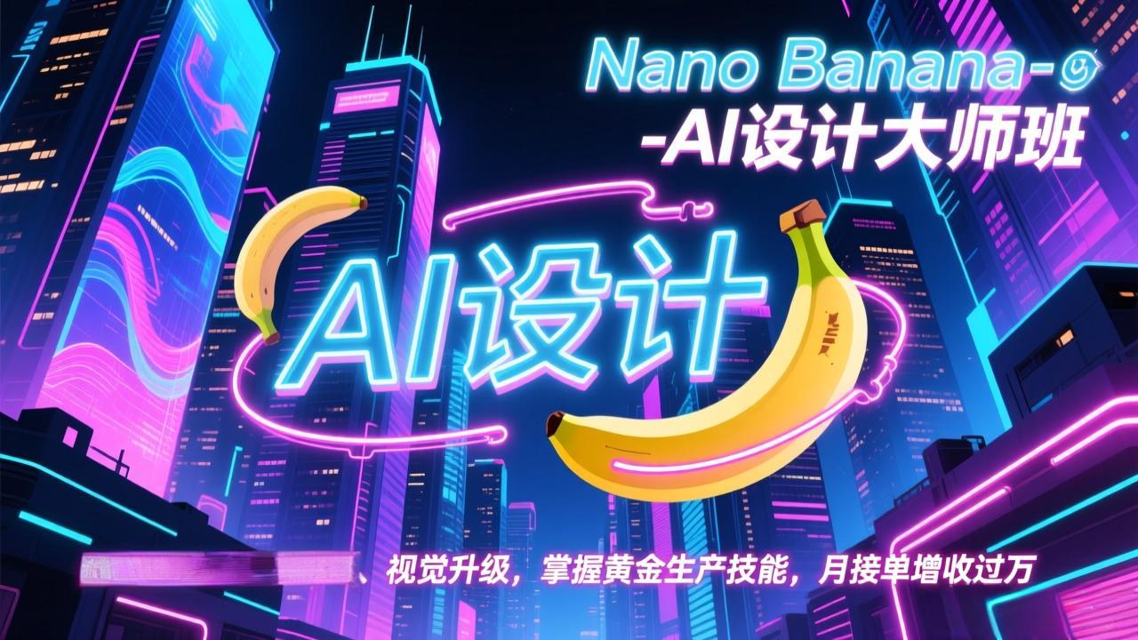 Nano Banana-AI设计大师班，修图合成、广告创作、视觉升级，掌握黄金生产技能，月接单增收过万-weichuangqy