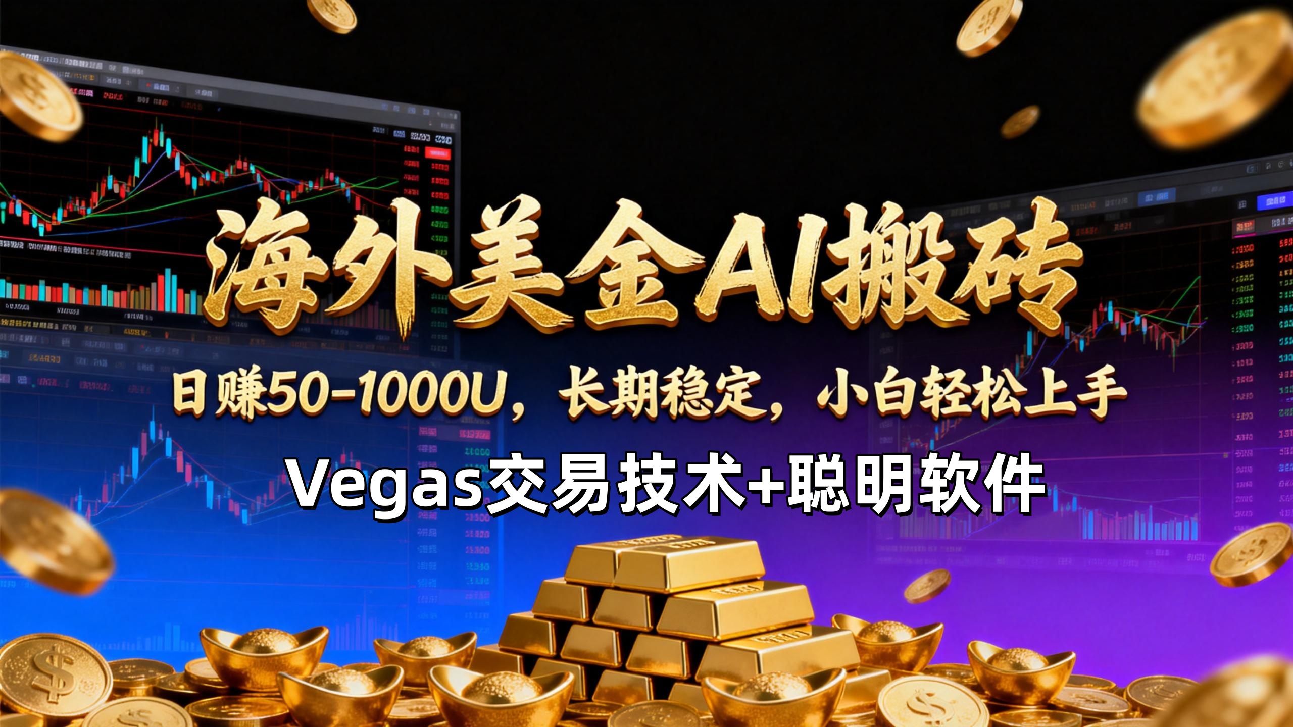 【海外美金AI搬砖】Vegas交易技术+聪明软件，日赚50-1000U，长期稳定，小白轻松上手。-weichuangqy