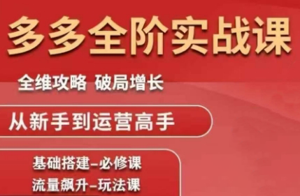 大炮·拼多多全阶实战课程(更新2026)-weichuangqy