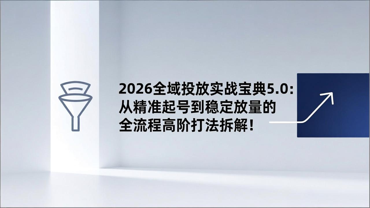 2026全域投放实战宝典5.0：从精准起号到稳定放量的全流程高阶打法拆解！-weichuangqy