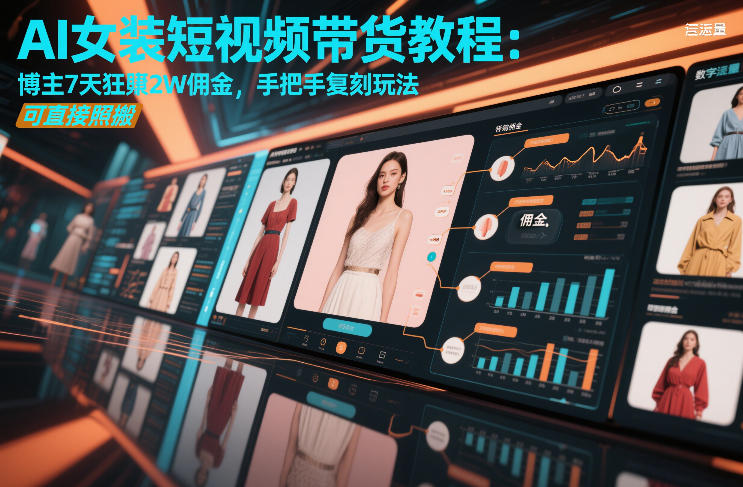 AI女装短视频带货教程：博主7天狂賺2W佣金，手把手复刻玩法，可直接照搬-weichuangqy
