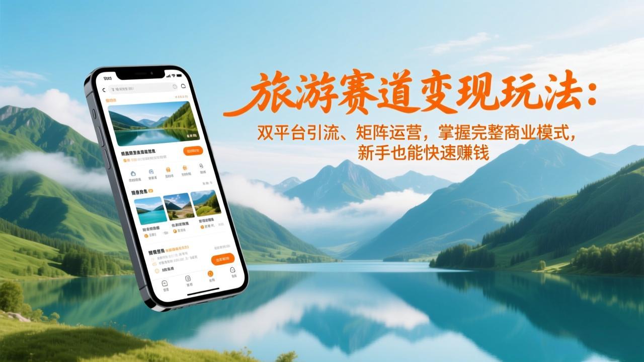 旅游赛道变现玩法：双平台引流、矩阵运营，掌握完整商业模式，新手也能快速赚钱-weichuangqy