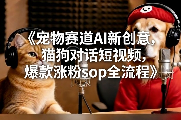 宠物赛道AI新创意，猫狗对话短视频，爆款涨粉sop全流程-weichuangqy