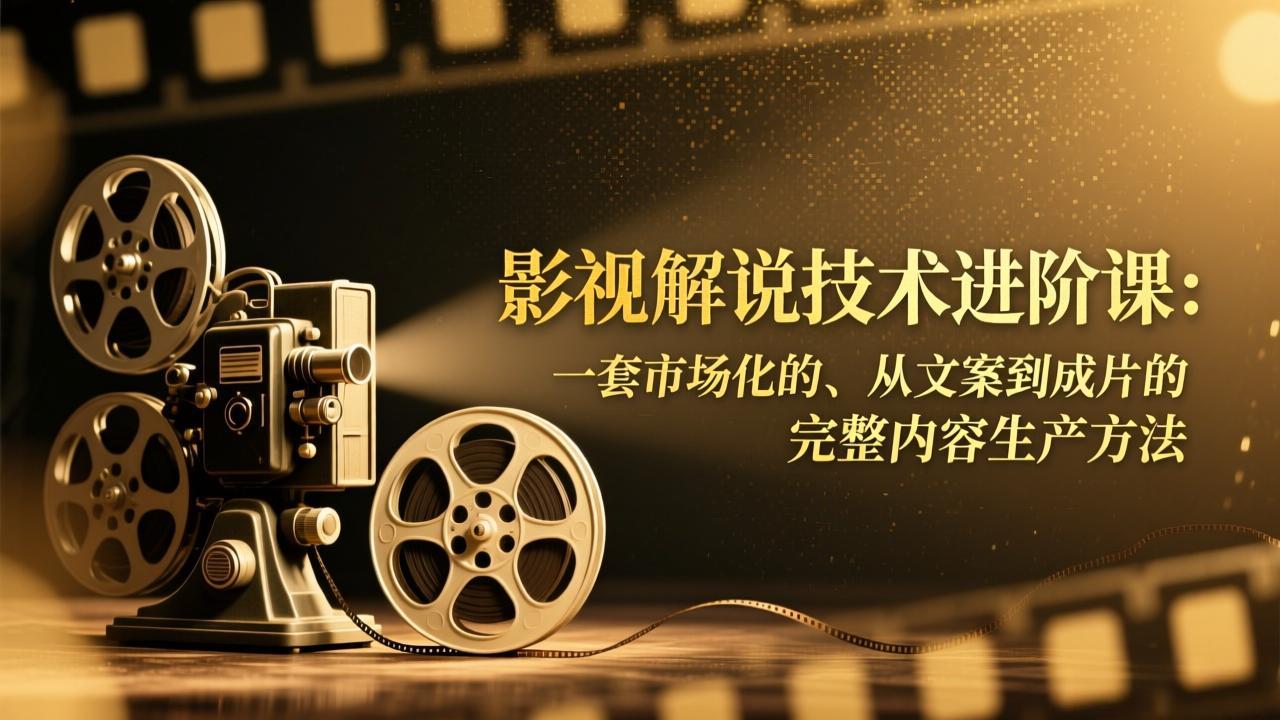 影视解说技术进阶课：一套市场化的、从文案到成片的完整内容生产方法-weichuangqy