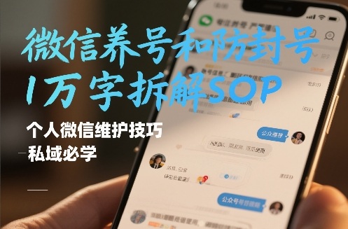 微信养号和防封号1万字拆解SOP，个人微信维护技巧，私域必学【文档】-weichuangqy