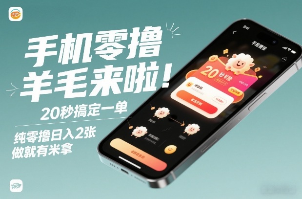 手机零撸薅羊毛来啦！20秒搞定一单，纯零撸日入2张，做就有米拿【揭秘】-weichuangqy