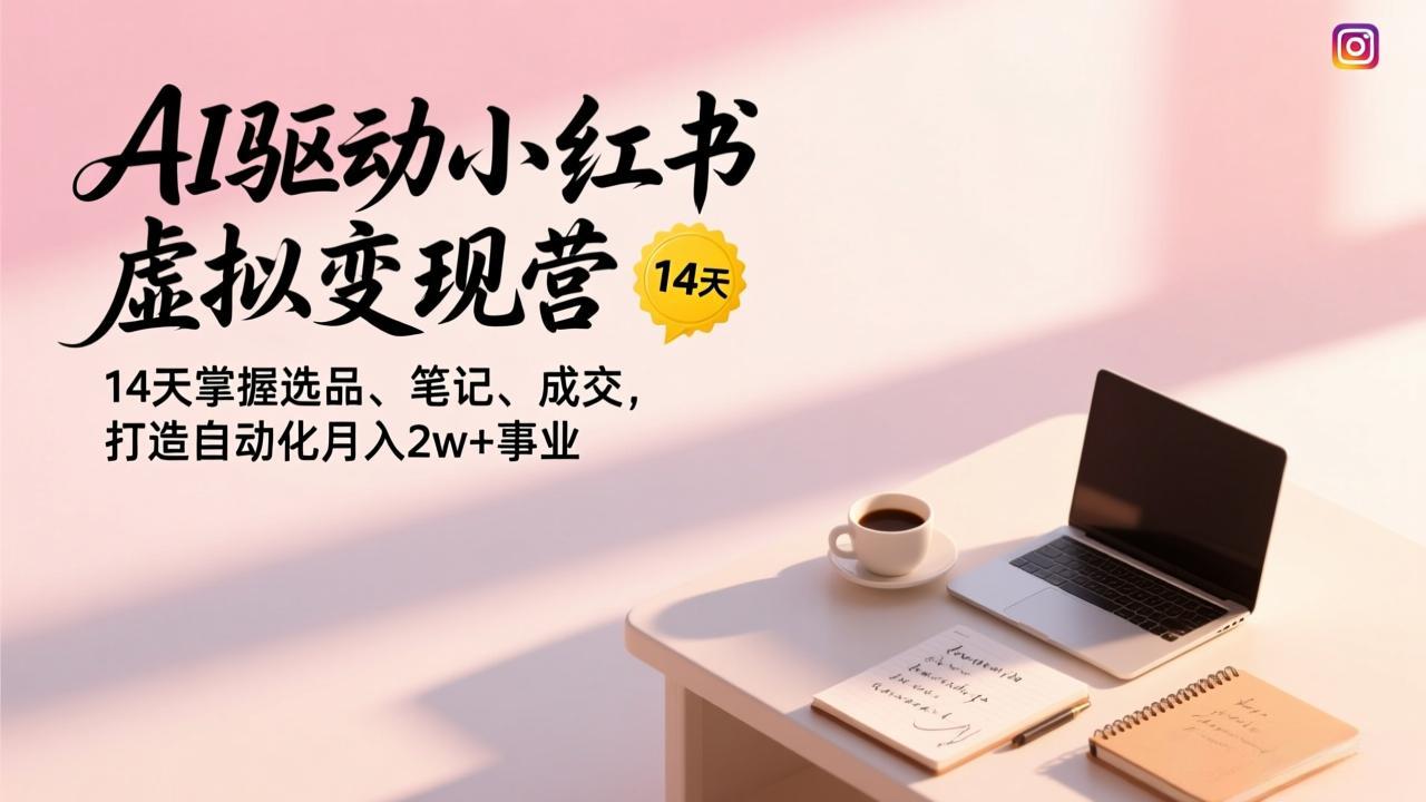 AI驱动小红书虚拟变现营，14天掌握选品、笔记、成交，打造自动化月入2w+事业-weichuangqy