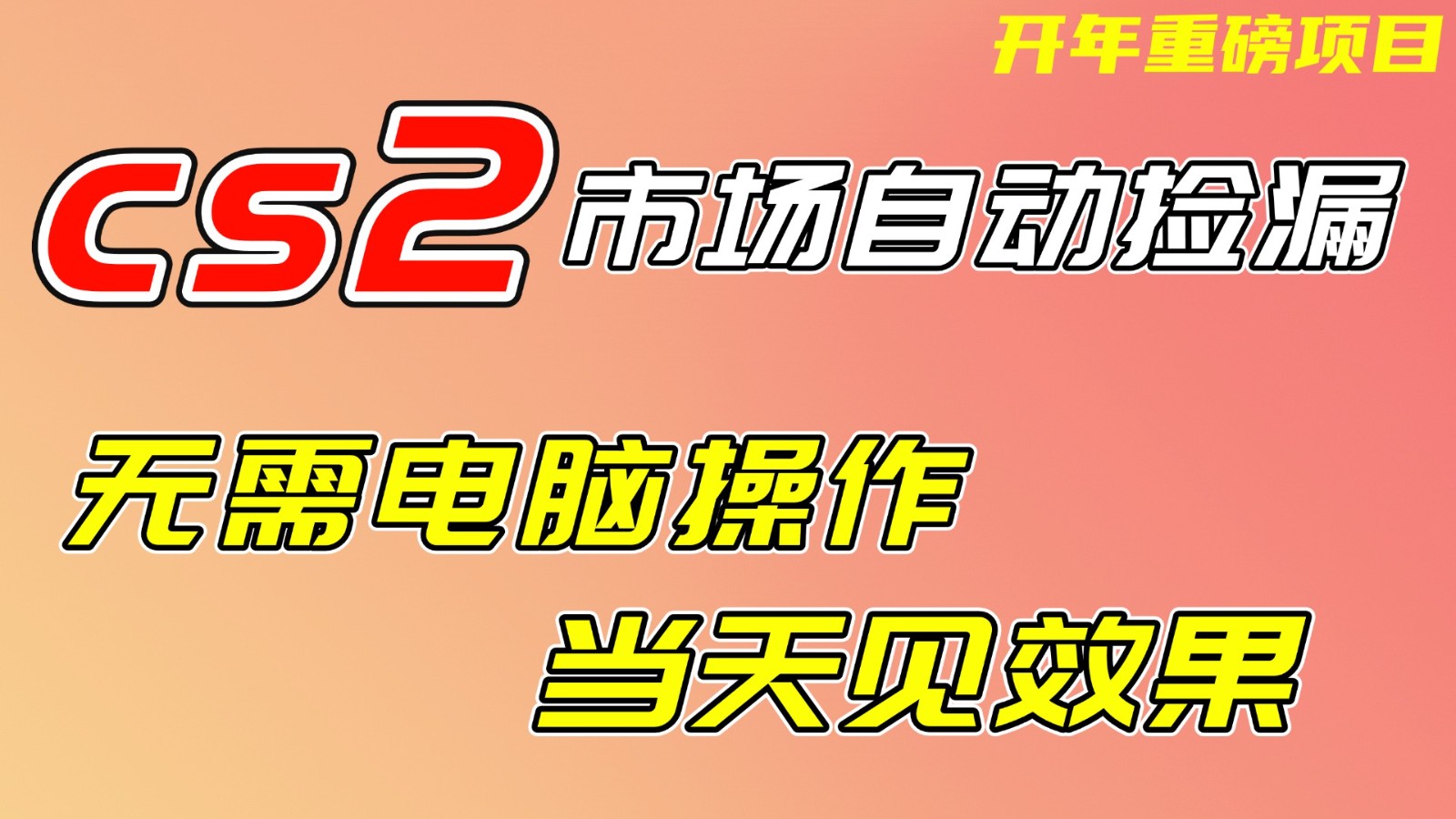 CS2市场挂机项，无需电脑操作，无需进入游戏，当天见效果，支持任何形式验证-weichuangqy