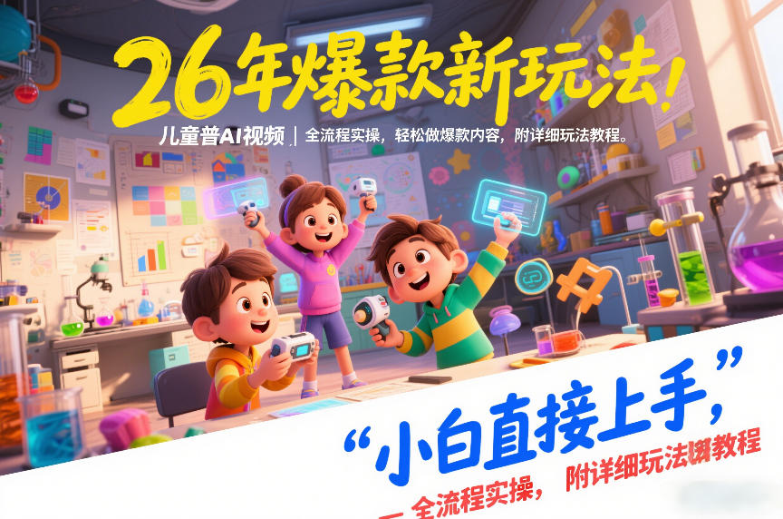 26年爆款新玩法，儿童科普AI视频，全流程实操，轻松做爆款内容，小白直接上手，附详细玩法教程-weichuangqy