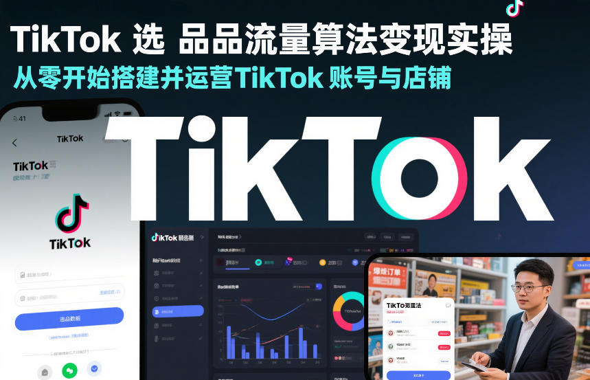 TikTok选品流量算法变现实操，从零开始搭建并运营TikTok账号与店铺-weichuangqy