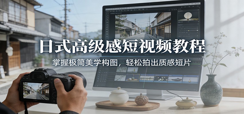 日式高级感短视频教程：掌握极简美学构图，轻松拍出质感短片-weichuangqy