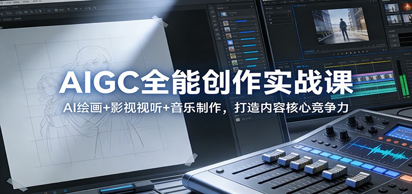 AIGC全能创作实战课：AI绘画+影视视听+音乐制作，打造内容核心竞争力-weichuangqy