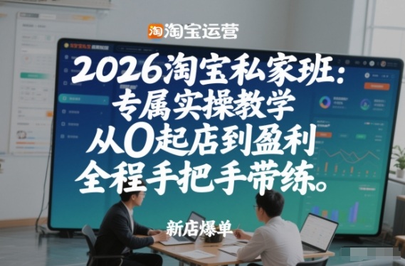 2026淘宝私家班：专属实操教学，从0起店到盈利，全程手把手带练-weichuangqy