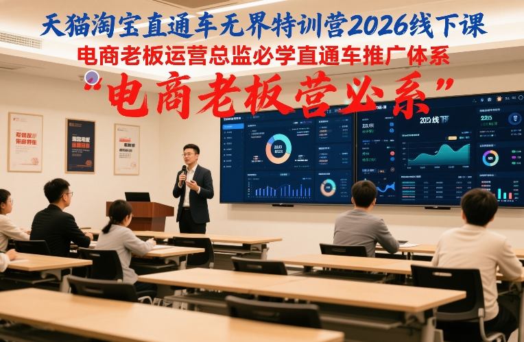 天猫淘宝直通车无界特训营2026线下课，电商老板运营总监必学直通车推广体系-weichuangqy