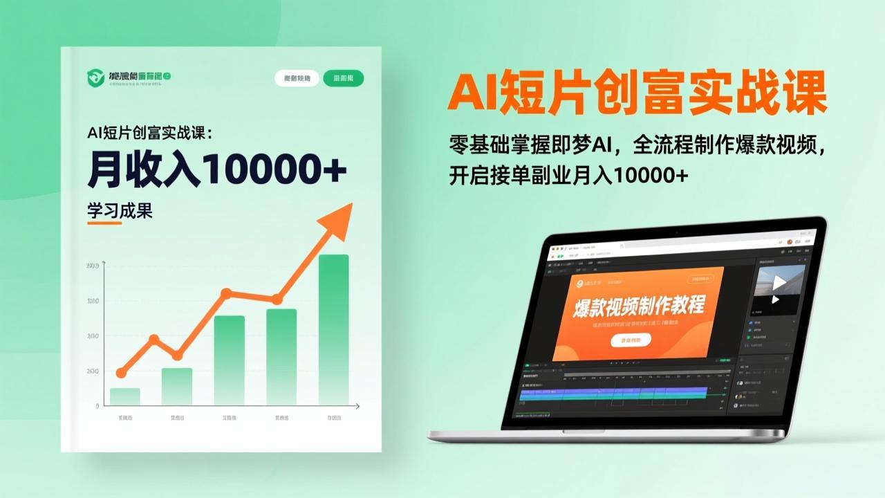 AI短片创富实战课：零基础掌握即梦AI，全流程制作爆款视频，开启接单副业月入10000+(更新-weichuangqy